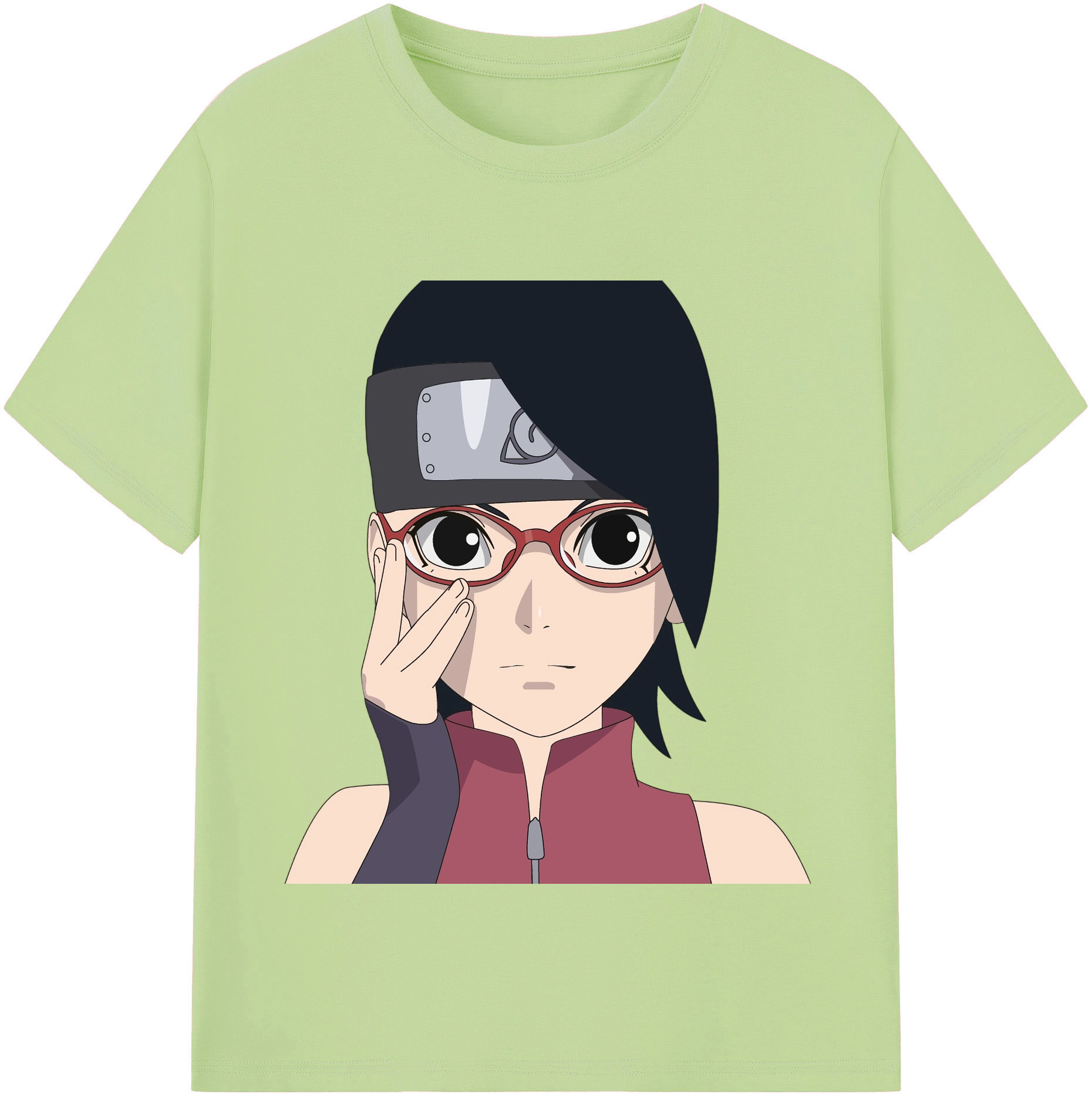 （画像用） NARUTO -ナルト- うちは サラダ Uchiha Sarada 綿100％半袖Tシャツ（フロントプリント）
